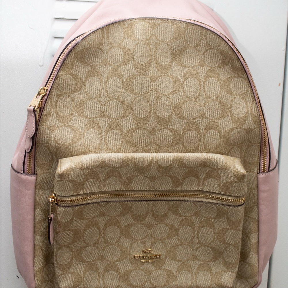 Coach Tan and Pink Women's Backpack